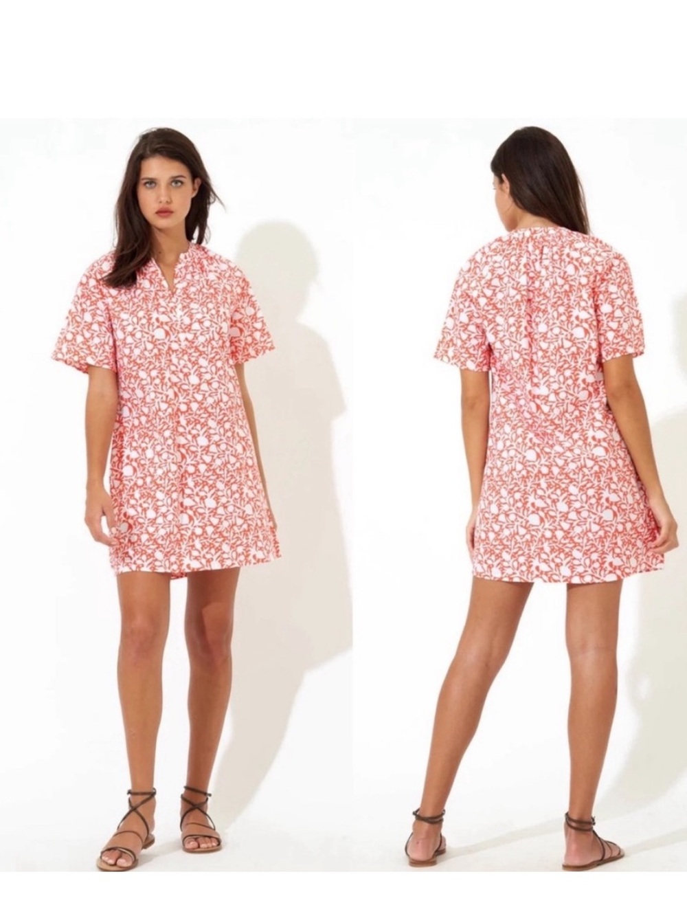 Oliphant x Tuckernuck Canary Coral Orange Pocket Dress Size XL